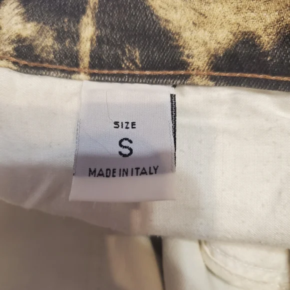 Roberto Cavalli Animal Print Leopard Tie Dye Crystal Chain Jeants Pants S - Picture 11 of 17